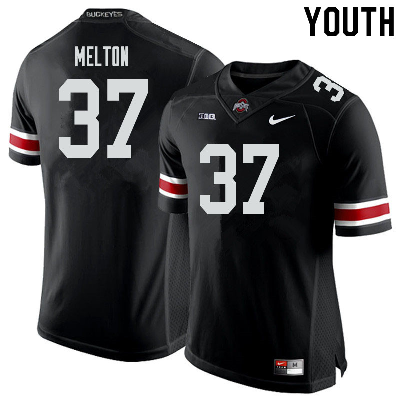 Ohio State Buckeyes Mitchell Melton Youth #37 Black Authentic Stitched College Football Jersey